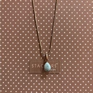Silver and Blue Pendant Necklace